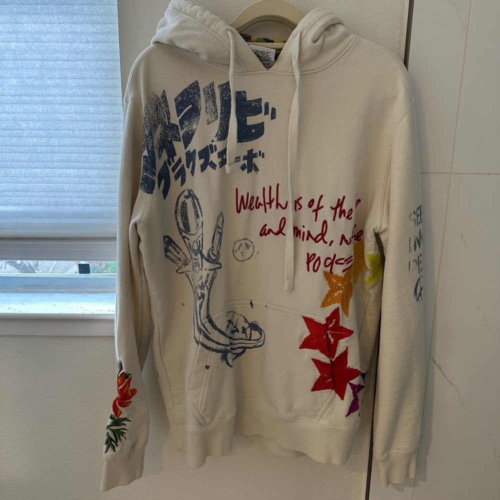 Billionaire Boys Club White Hoodie with Multicolor Graphics